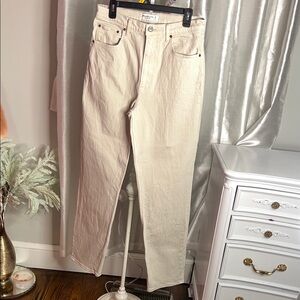 Abercrombie & Fitch the 90’s Straight Ultra High Rise Beige Jeans